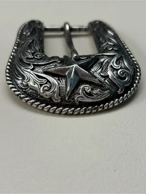 Silver Plated Western Star Embossed Women’s Replacement Belt Buckle - Image 6