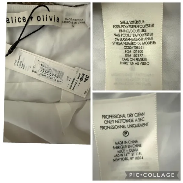 Alice + Olivia White Roe Tie Front Textured Mini Flare Slip Dress Size 12 NEW - Image 13