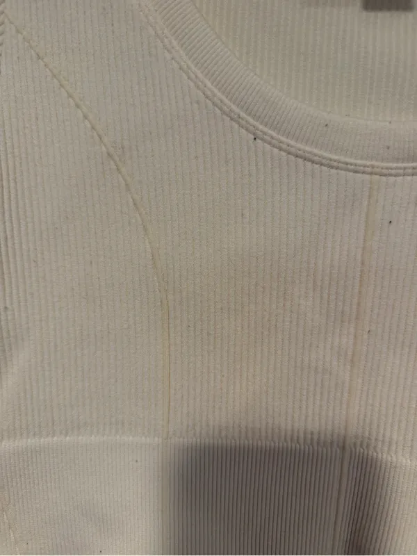 Aerie‎ Cropped Ribbed Scoop Neck Top - Cream - Image 2
