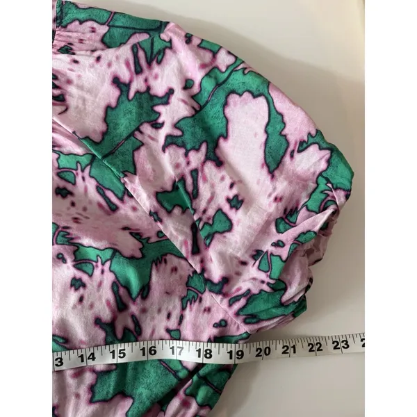 Chelsea 28 Womens XL Dress Pink Green Organic Cotton Resort Summer Casual Travel - Image 7