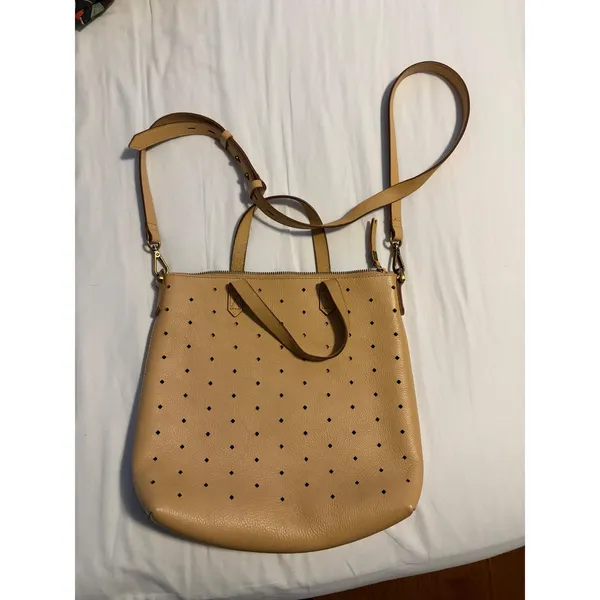 Madewell Mini Transport Perforated Leather Crossbody Bag - J4660‎ - Tan - Image 2