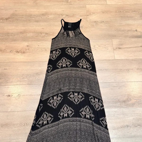 Swell‎ Maxi Dress Size Small S Black White Sleeveless Boho Print Casual Summer - Image 3