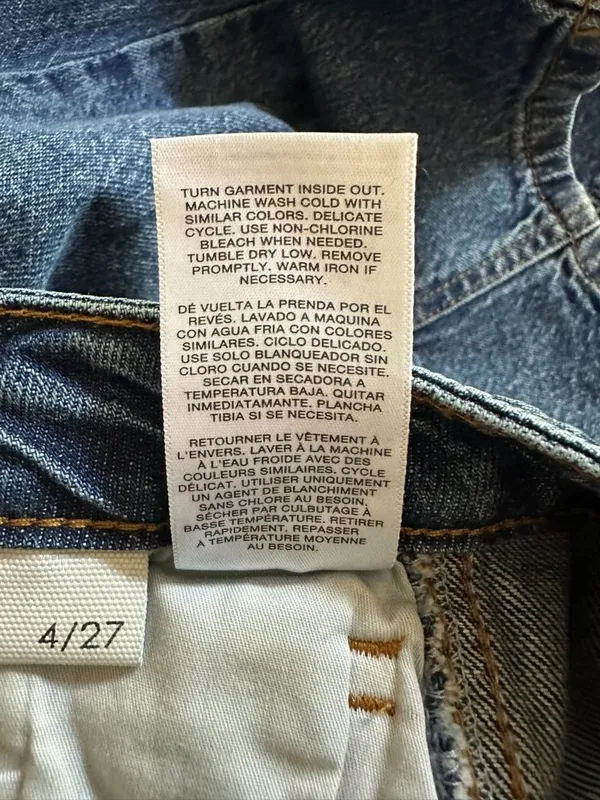 Habitual Brant High Rise Barrel Leg Jeans Women's 4/27 Blue Utility Crop - Image 7