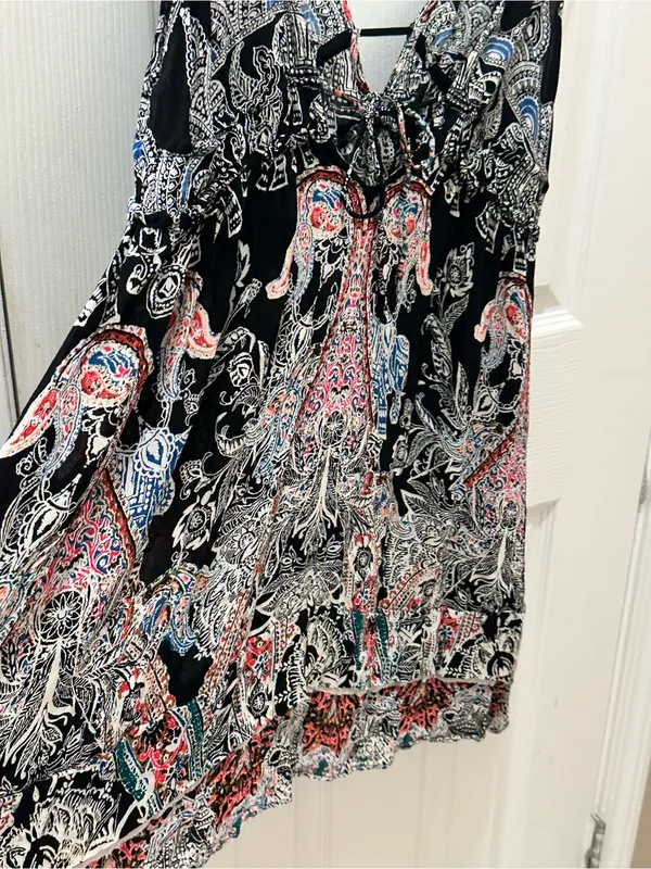 Free People Printed Mini Slip Dress Medium - Image 10