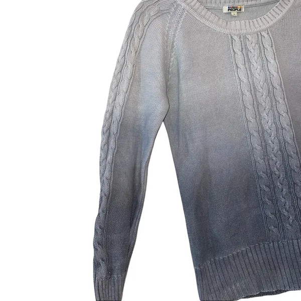 People Ombre Cable Knit Sweater Large (Fits Small) Blue Gray‎ - Image 2
