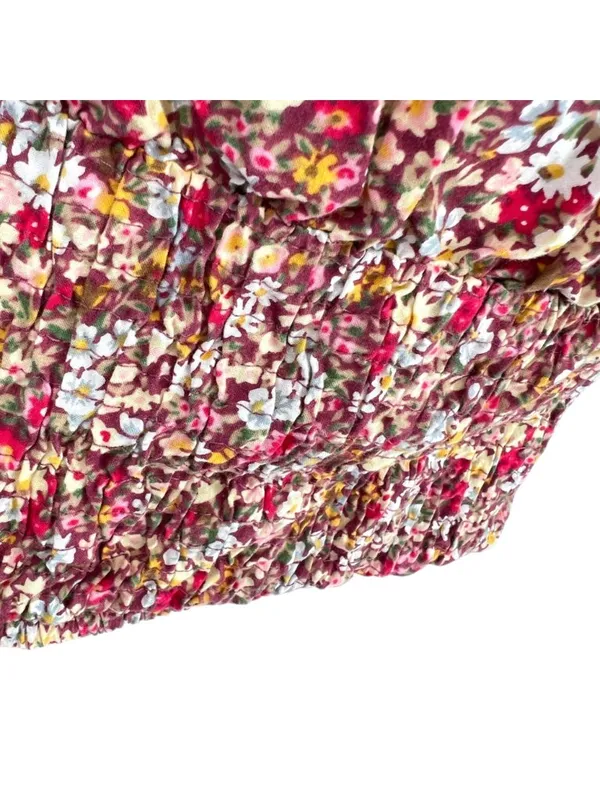 Sim & Sam Floral Off-Shoulder Puff Sleeve Crop Top Size XL - Image 7