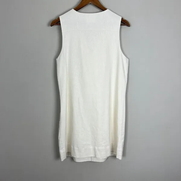Hyacinth House Tuckernuck‎ Mini Dress Womens Medium Ivory Linen Cotton Lace Up M - Image 15