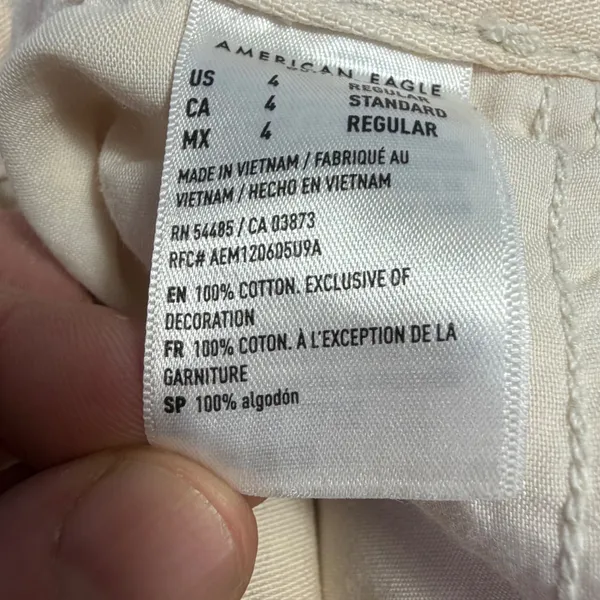 American‎ Eagle Womens Cream Off-White Double Knee Carpenter Utility Pants Sz 4 - Image 4