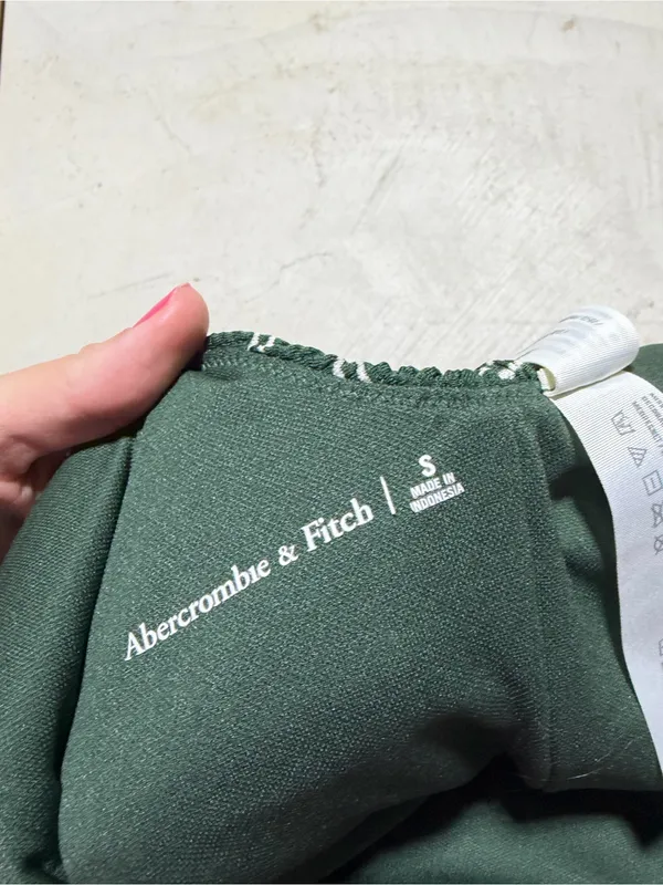Abercrombie & fitch Green Striped One-Piece Swimsuit small - Image 7