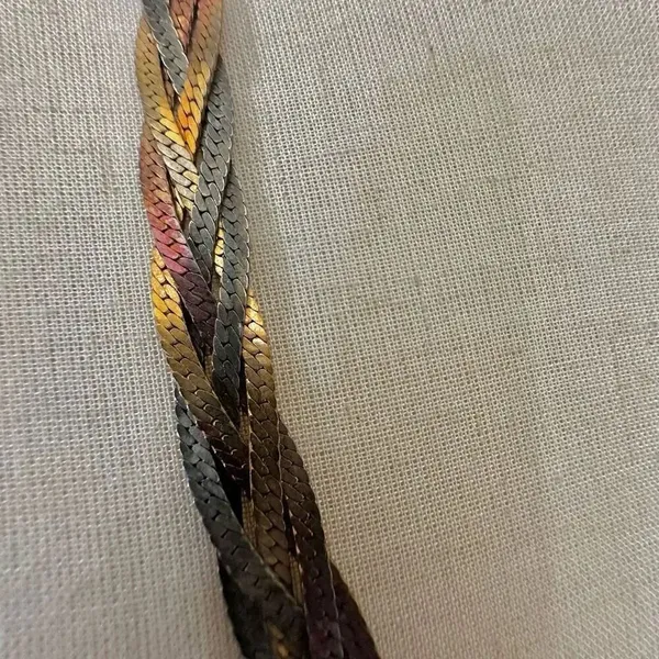 multi tone vintage braided Necklace - Image 3