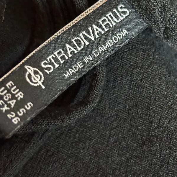 Stradivarius Black Maxi Skirt Drawstring Waist Flowy‎ Comfortable Size S - Image 4