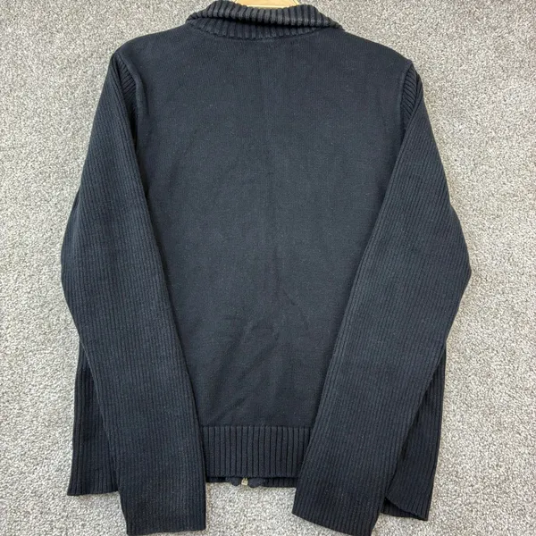LRL Lauren Ralph Lauren Full Zip Sweater Jacket Womens XL Black Capsule Wardrobe - Image 3