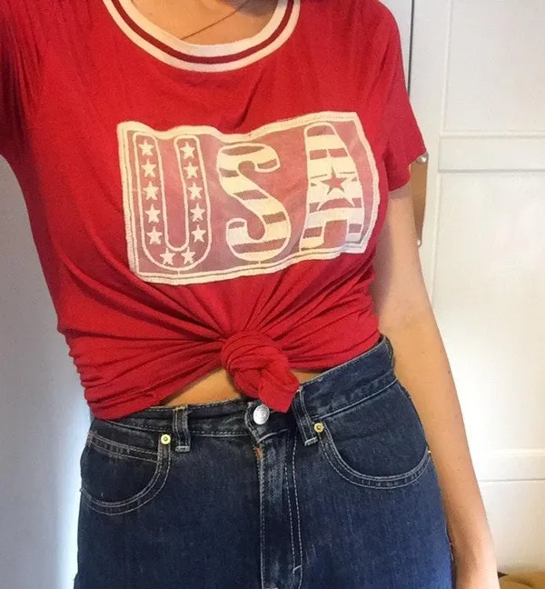 Red ‘USA’ Top Size L - Image 4