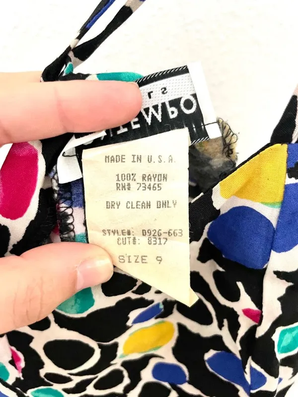 Contempo Casuals Vintage Eclectic Geometric Tank Dress Size 9 Junior 90s Artsy - Image 4