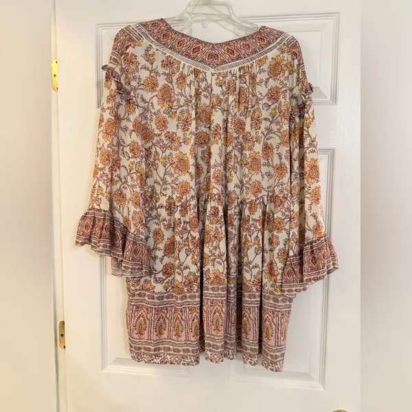 Free People Moonlight Dance Tunic NWT Boho Floral Festival Peasant Top S - Image 3