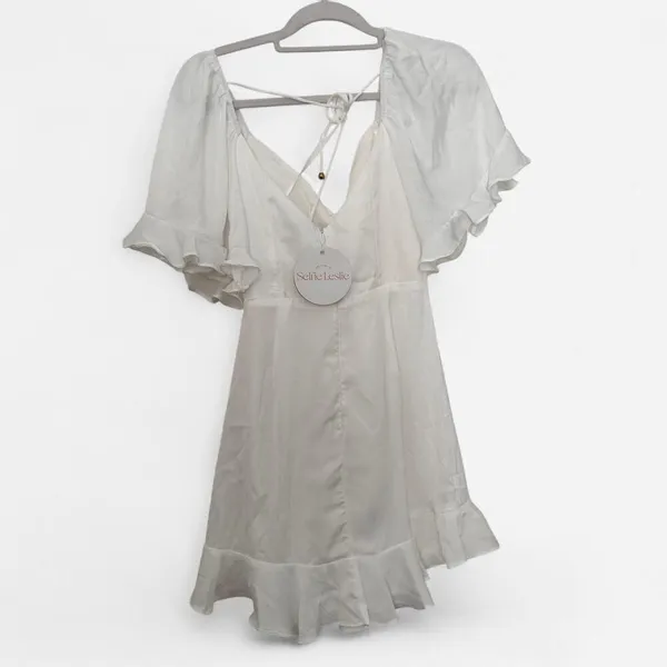 Selfie Leslie whimsy coquette ruffle Dress White Soft-Girl Bridal XS graduation - Image 6