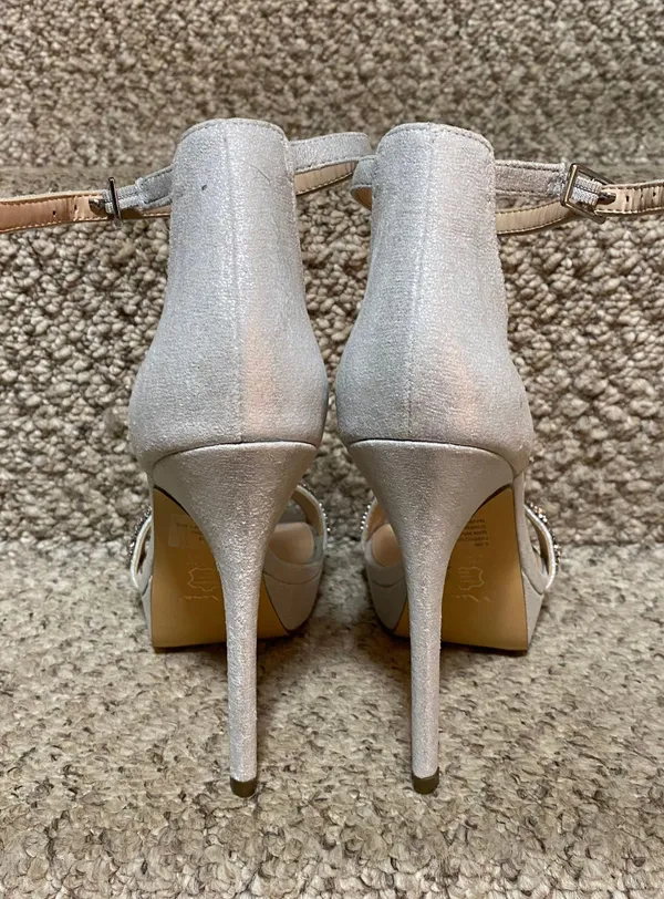 Nina Heels Silver Diamond Heels - Image 4