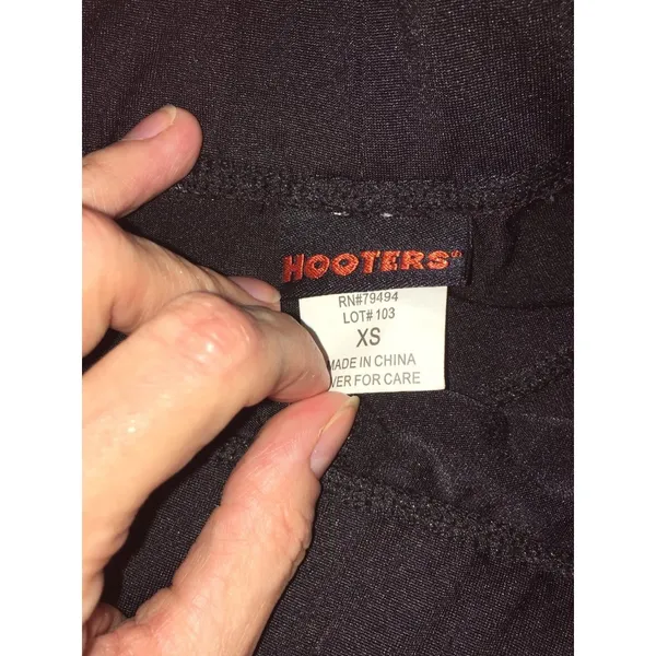 B36 #14 Hooters Girl Worn Rare Uniform Shorts Black Size XS - Image 4