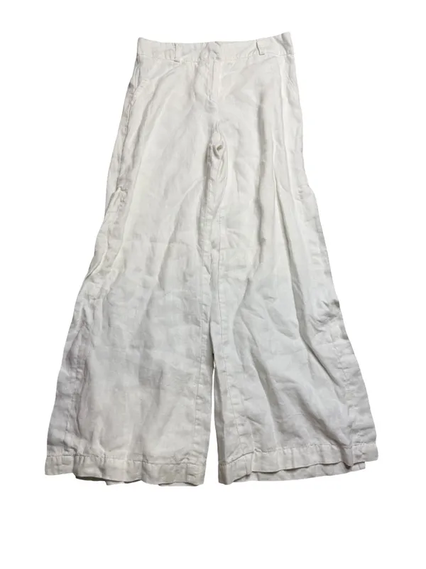 🤍 Boston Proper Size 6 White Linen Wide Leg Pants Resort Coastal Style 🤍 - Image 2