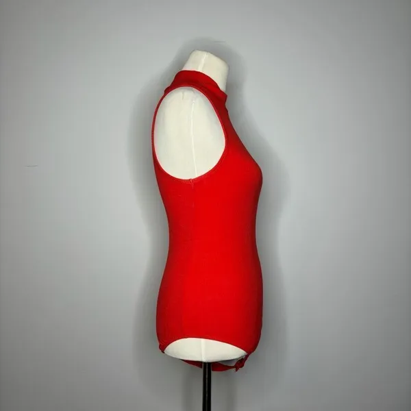 Wild Fable- Red Ribbed Turtleneck Bodysuit - Image 2