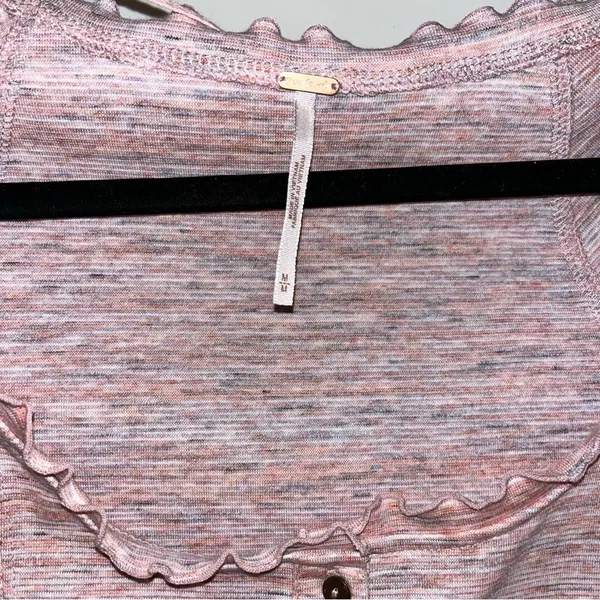 NWT Free People Pink Long Sleeve Henley - Image 10