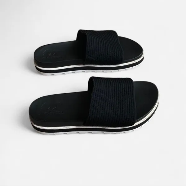 Sorel Black & Sea Salt Roaming Easy Slide Sandals Womens Size 6.5 - Image 2