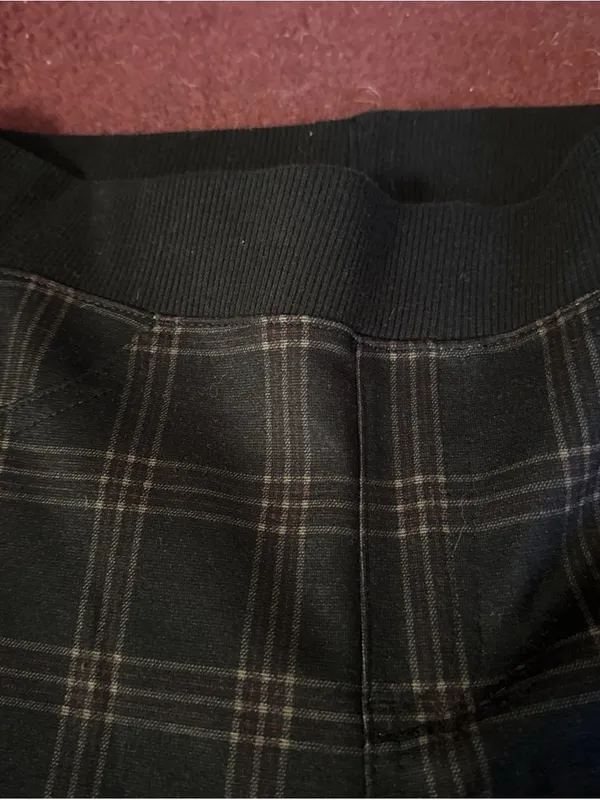 No Boundaries Woman’s Black Plaid Stretch Pants - Image 3