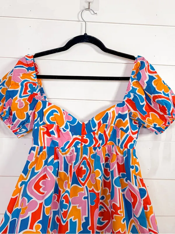 Amanda Uprichard Sicily Geometric Puff Sleeve Mini Dress, NEW, Small, MSRP $238 - Image 5