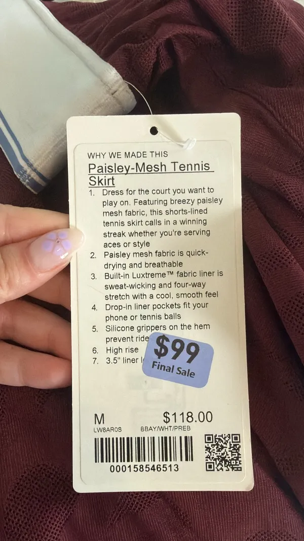Lululemon Medium Paisley-Mesh 3.5” Tennis Skirt - Image 7