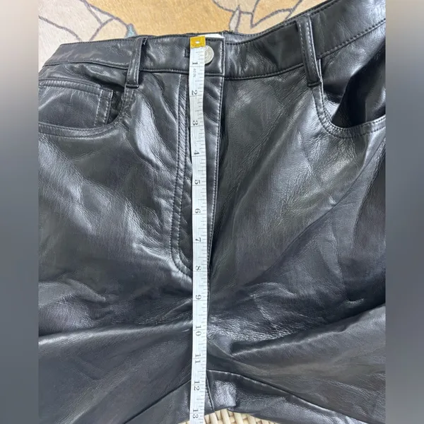 Aritzia Wilfred The Melina Vegan‎ Leather High Rise Straight Leg Pants 8 Classic - Image 10