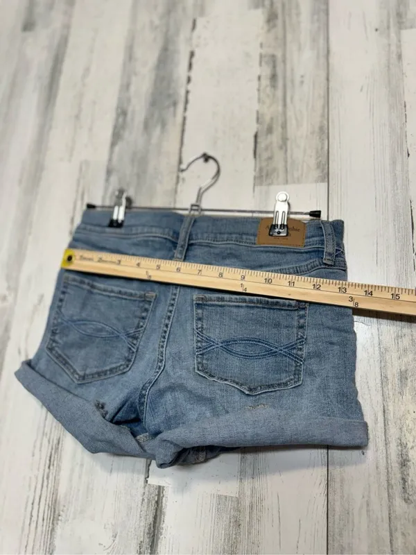 Abercrombie & Fitch Cuffed Denim Shorts Womens 00 R24 Light Wash Jean Shorts - Image 7