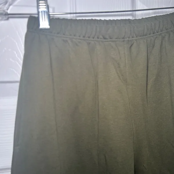Naked Wardrobe Olive Green High Waisted Straight Leg Sweatpants XS lounge comfy - Image 2