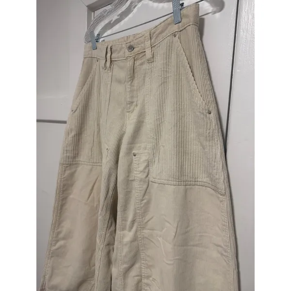 BDG Urban Outfitters Cream Corduroy Wide Leg Skate Carpenter Pants 28 waist sz 4 - Image 5