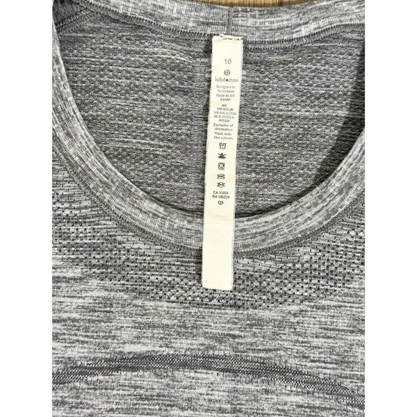 Lululemon Swiftly Tech Long Sleeve Shirt 2.0 Heathered Slate Gray Thumbholes 10 - Image 8