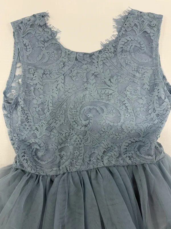 LalaMira Girls Dusty Blue Lace Tulle Sleeveless Formal Gown Dress Size 12Y NWT - Image 3