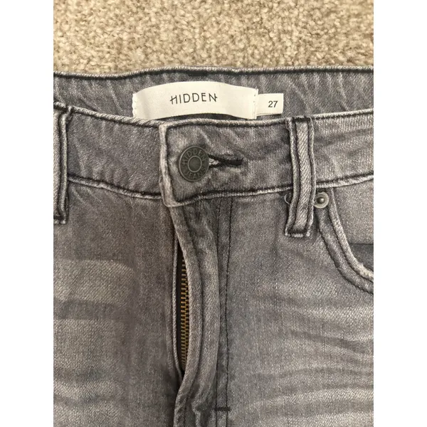 Hidden Happi Flare Jeans Women's 27 Gray High Rise Distressed 100% Cotton - Image 6