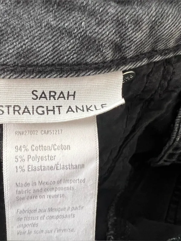 PAIGE Sarah Straight Ankle Raw Hem Jeans - Image 3
