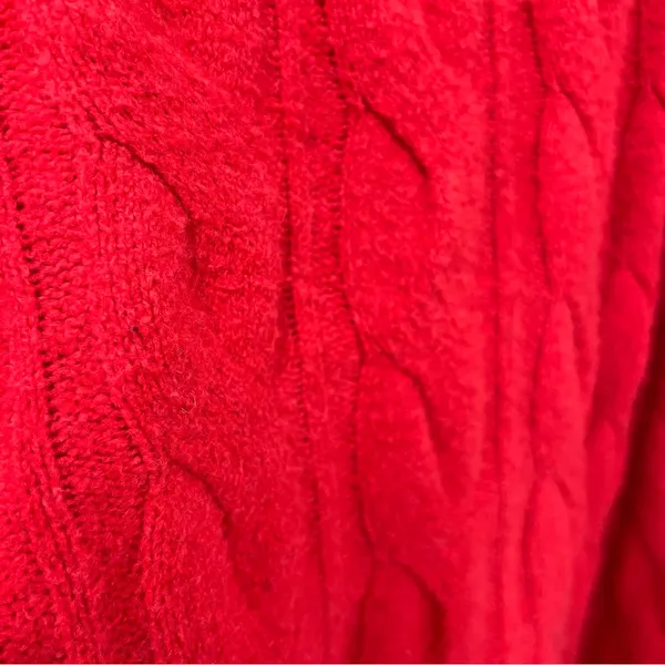Aerie Vibrant Red Cable Knit Sweater size M oversized unisex - Image 12
