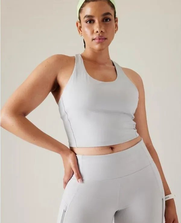 Athleta L Ultimate Longline Bra Large A-C Stratus Grey - Image 8