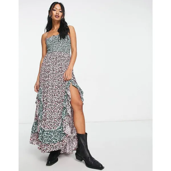 Free People Shirred Detail In Floral Print Maxi Dress Size S. B-3 - Image 4