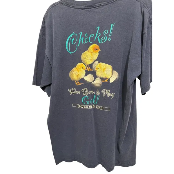 Coed Sportswear Power of a Girl‎ Golf Chicks Nest Graphic T Shirt XL Vingtage - Image 2