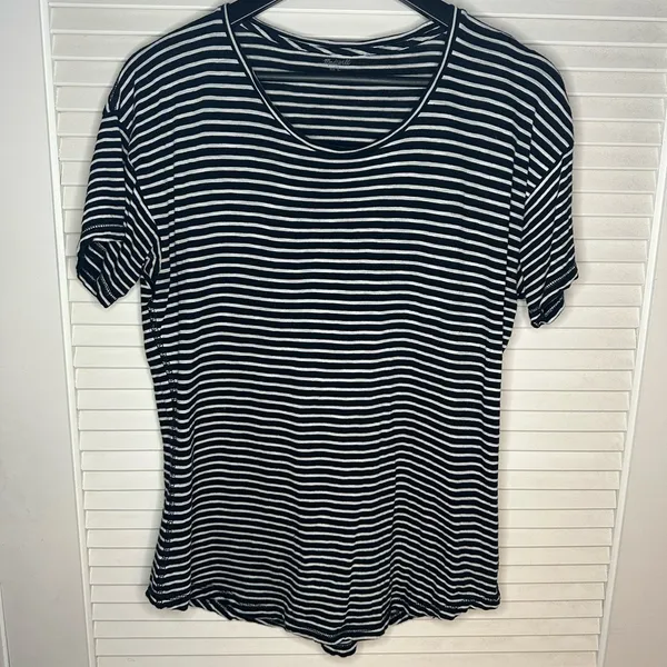 🖤Madewell Black and White Striped Fitted Short Sleeve T-Shirt - Image 3