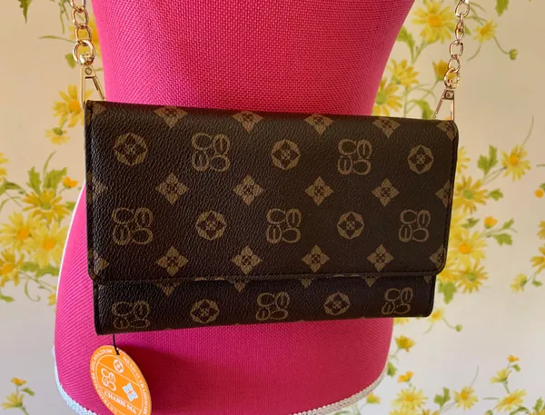 Crossbody Wristlet Clutch Brown - Image 3