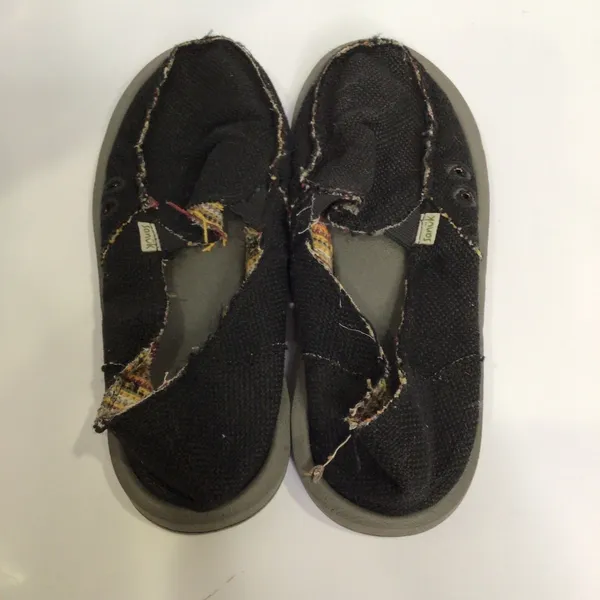 Sanuk Donna hemp cotton slip on shoes loafers‎ black womens size 8 casual beach - Image 5
