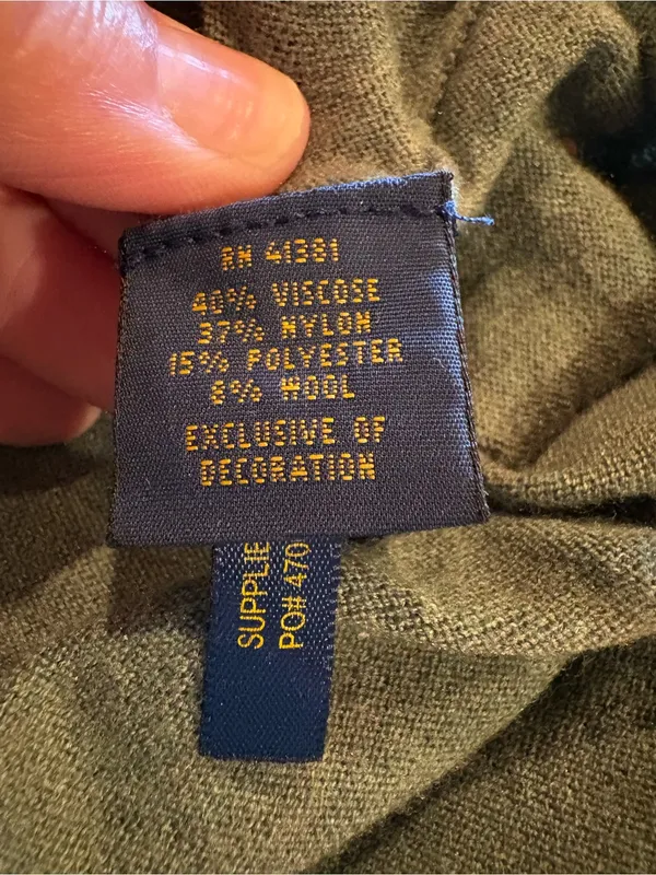 Polo Ralph Lauren Women's Oversized V-Neck Knit Sweater olive green size S - Image 5