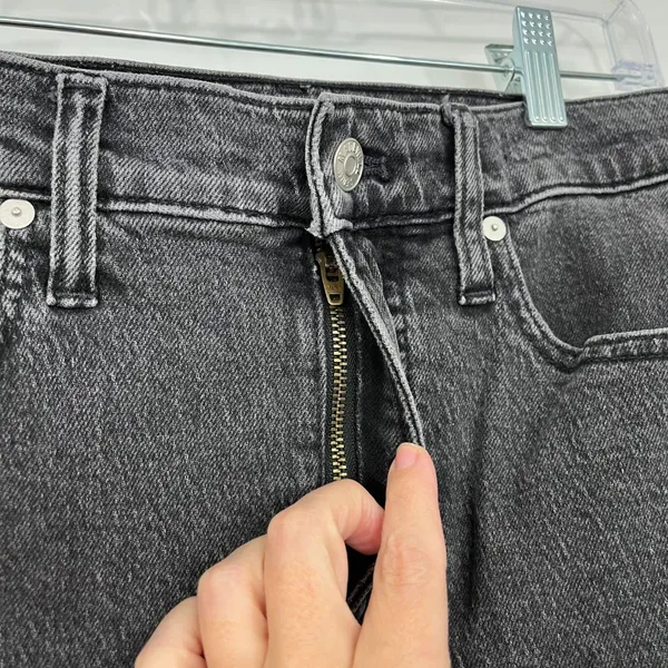 Madewell Size 25 Black Perfect Vintage Jeans Straight Tapered 90s Mom Jeans - Image 9