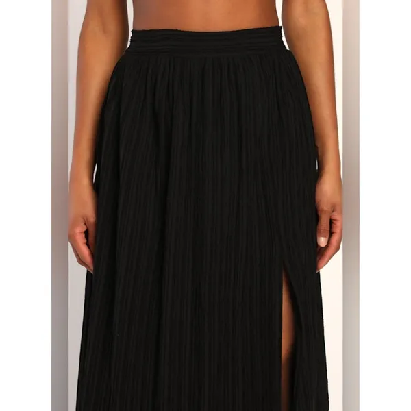Lulus Midsummer Memories Black Mid-Rise Maxi Skirt Size Medium NWT - Image 3
