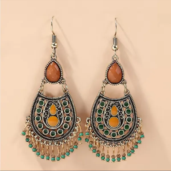 Bohemian Beaded Gypsy Tassel Drop‎ Earrings - Image 4