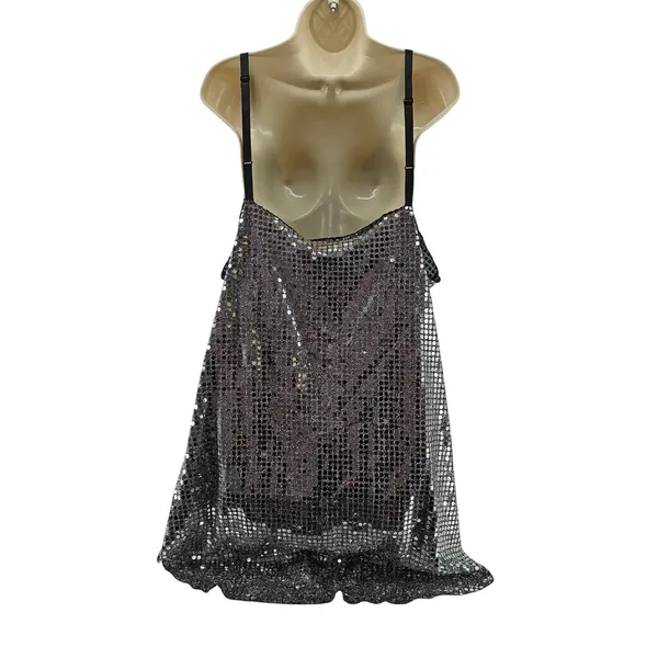 Vintage Body Soul Shimmer Sequin Dress Semi Sheer Womens Plus Size 3X Made USA - Image 3