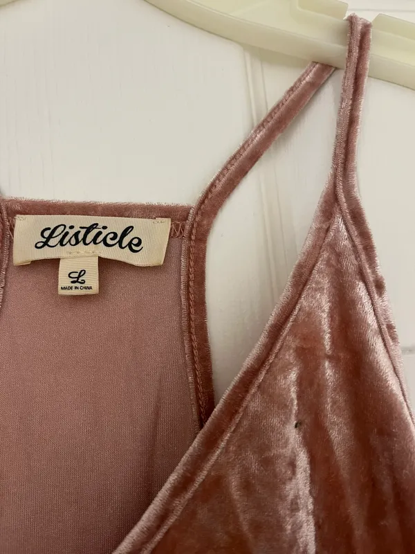 Blush Velvet Tank Boutique Pink Size L - Image 3